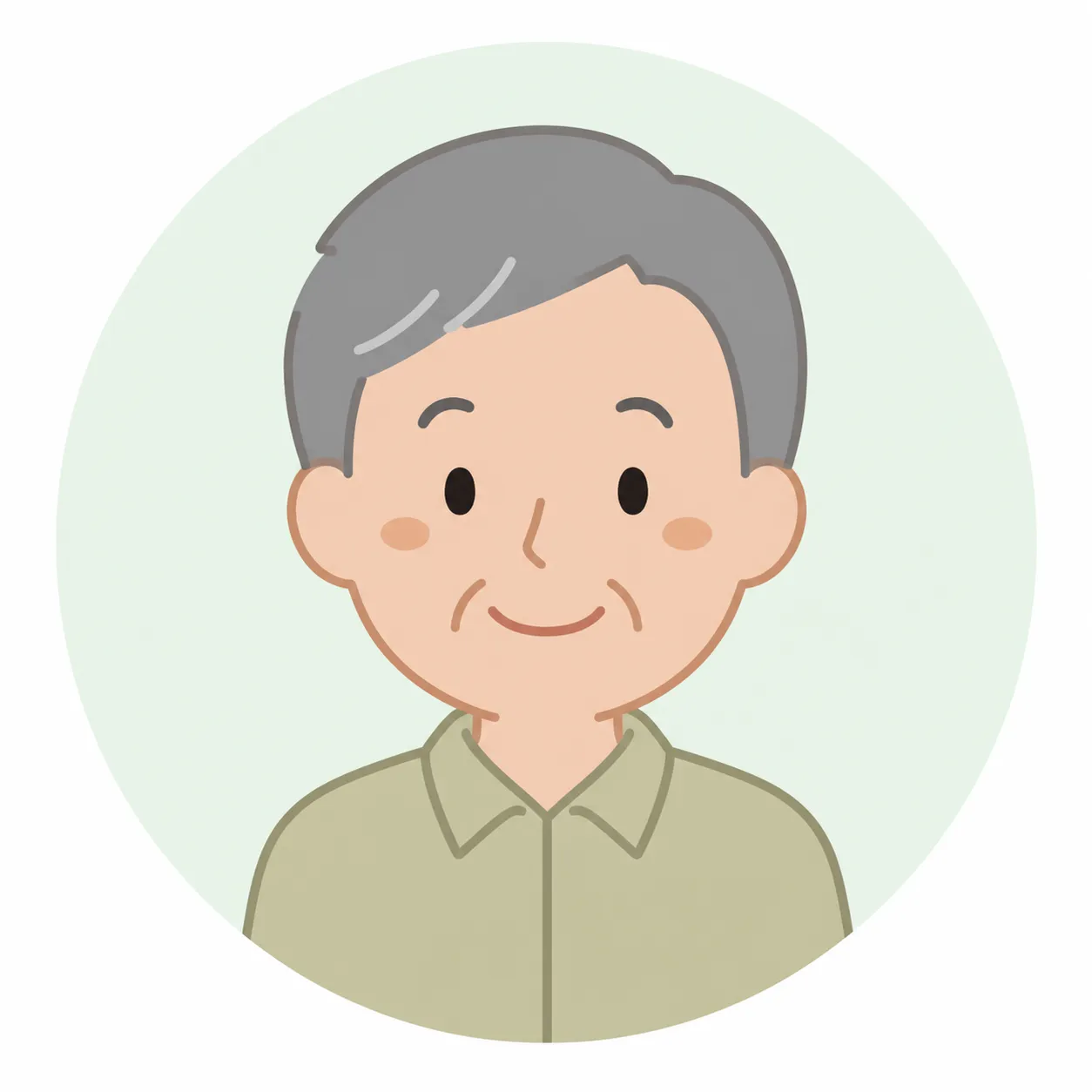 50代男性のお客様を表すシンプルなイラスト