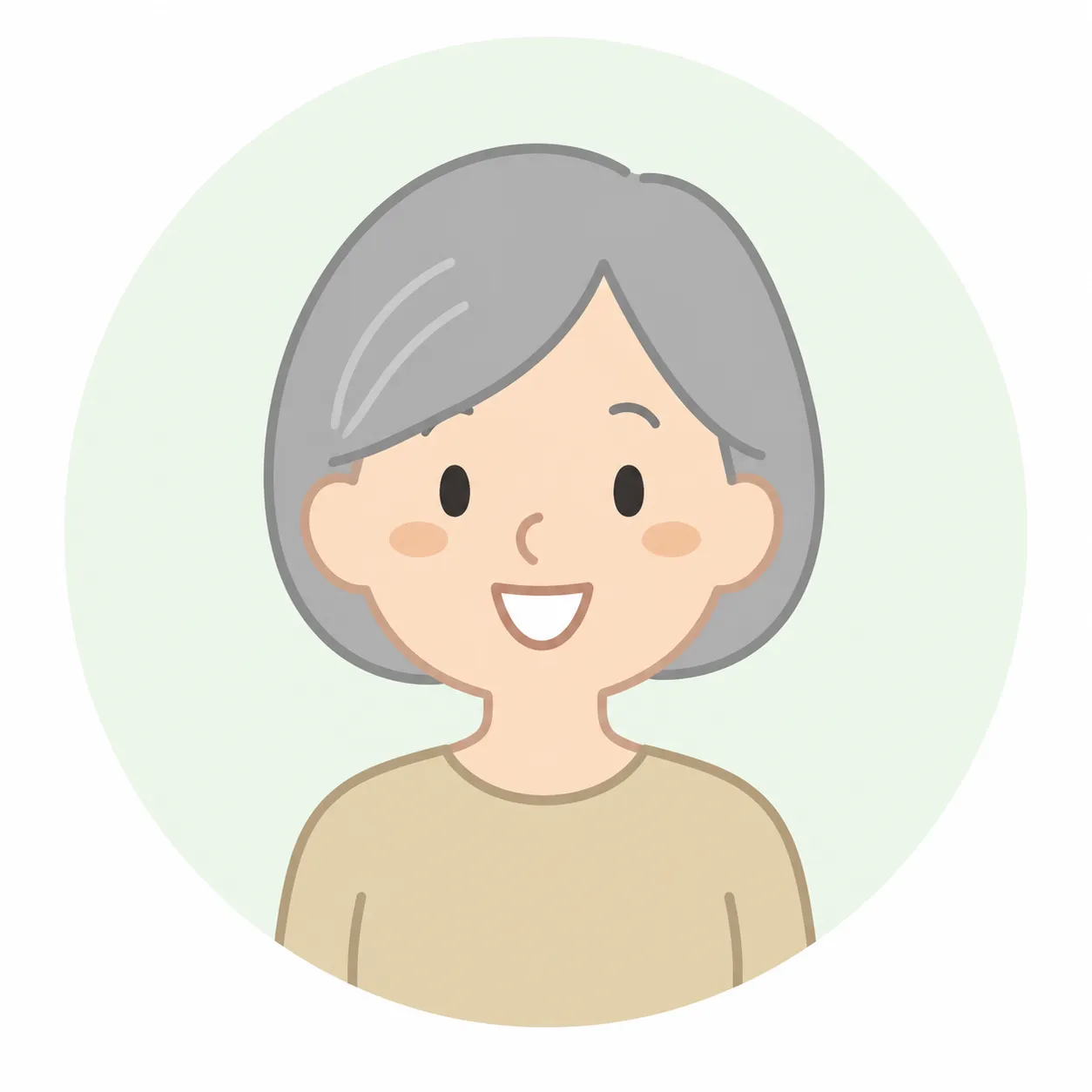 50代女性のお客様を表すシンプルなイラスト