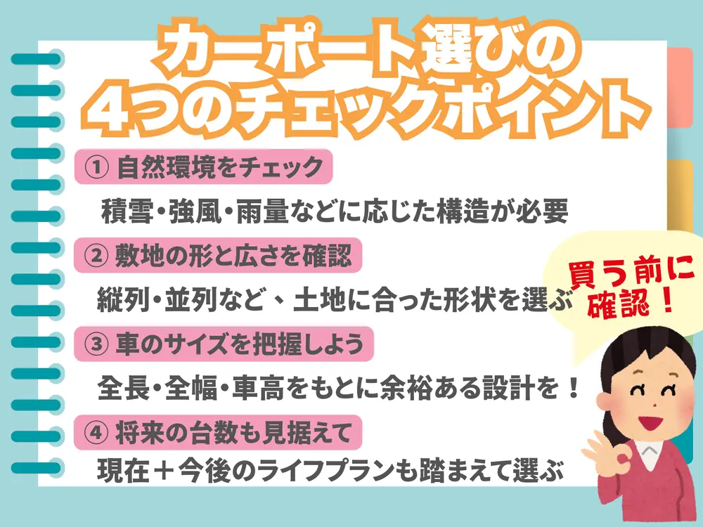 カーポートで後悔しない費用ポイント