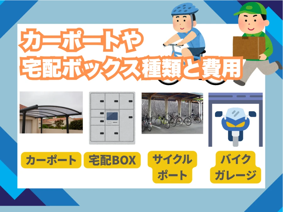 カーポートや宅配ボックスの種類と費用